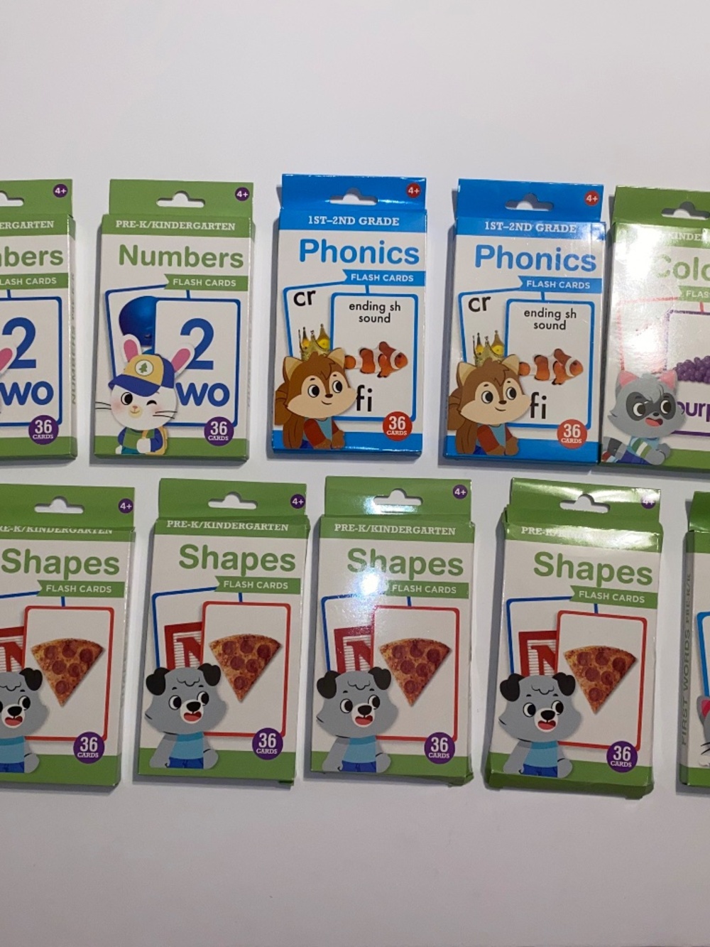 NWT 13 Pack Educational Flash Cards Lot Pre-K Kindergarten Phonics Shapes